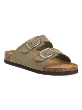 GREYSTONE Nubuck Leather Eddi Buckle Sandals